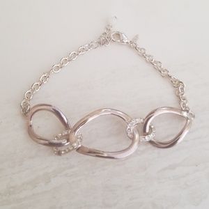2 for $10 Silver and crystal bracelet